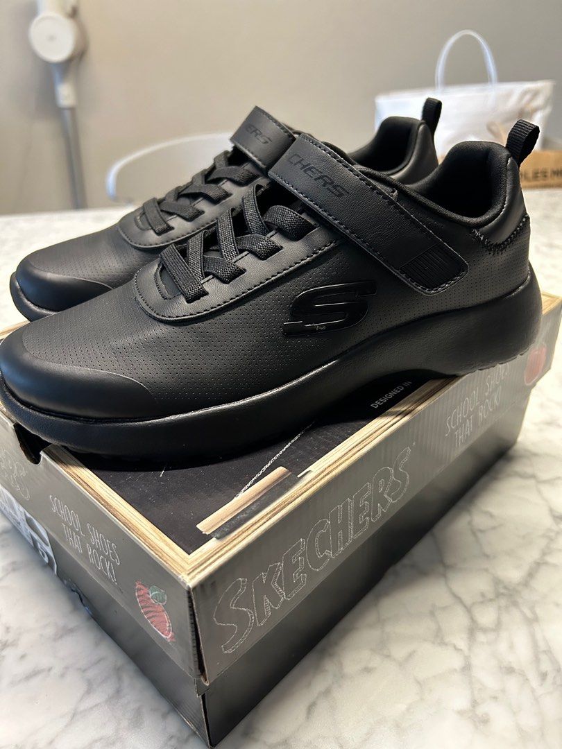 Skechers black store school shoes
