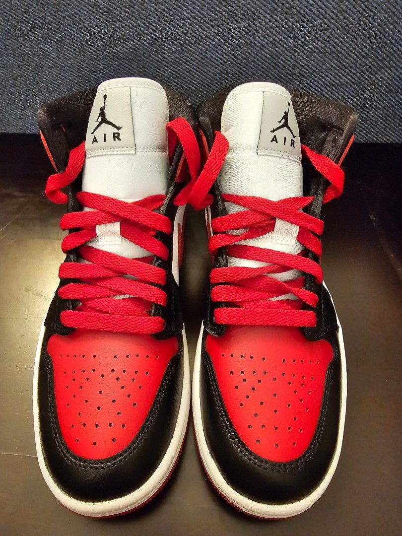 Air jordan 1 mid discount gym red white black