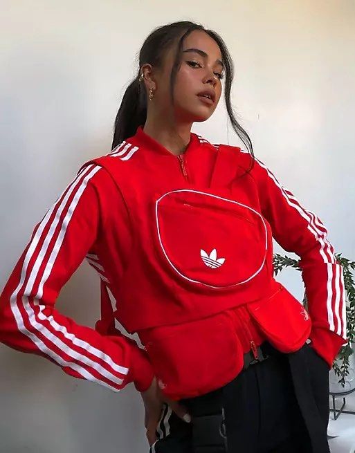 Red adidas top womens best sale