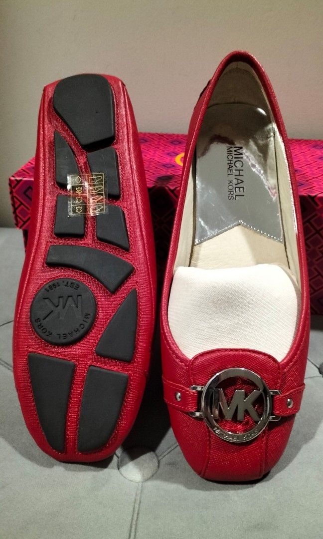 Red michael kors flats new arrivals