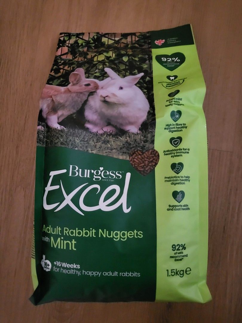 Brand New Burgess Excel Adult Rabbit Nuggets with Mint Pet