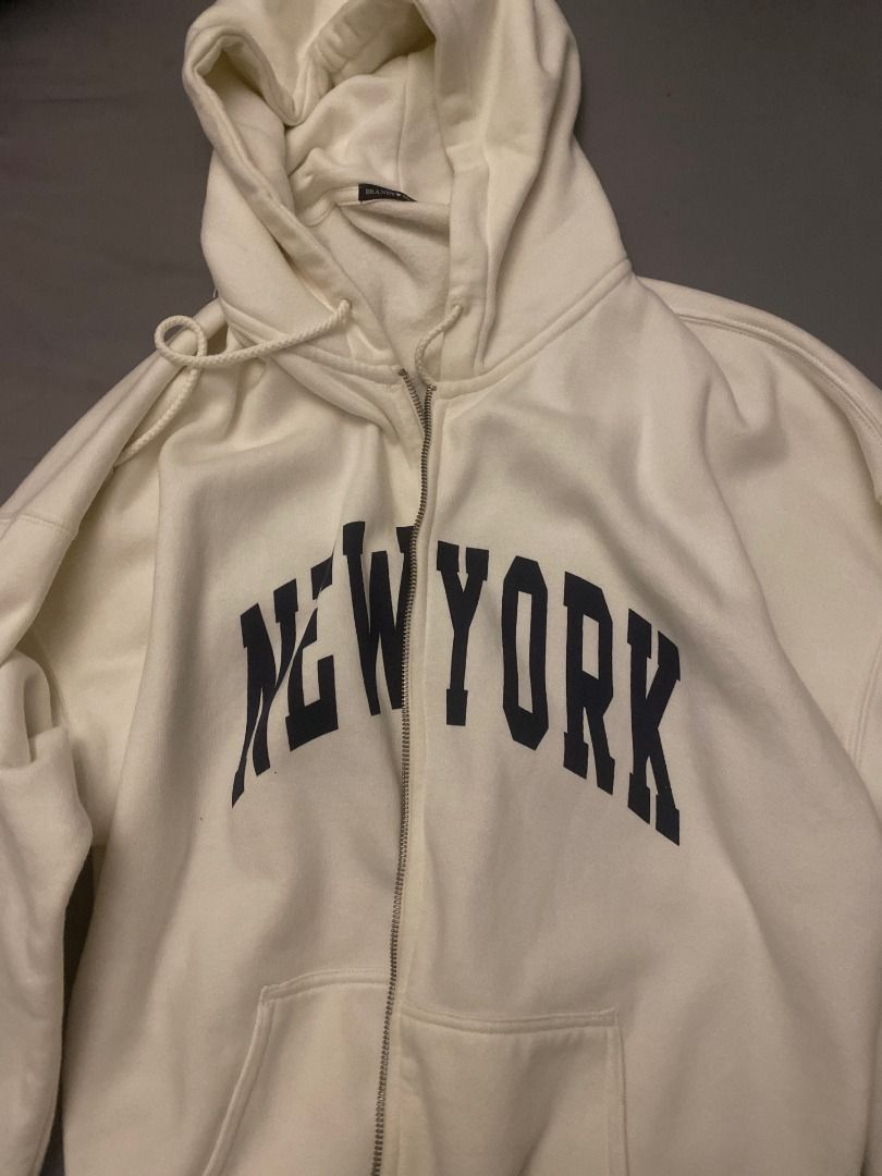 Brandy melville christy new york zip up hoodie, Women's Fashion, Coats,  Jackets and Outerwear on Carousell