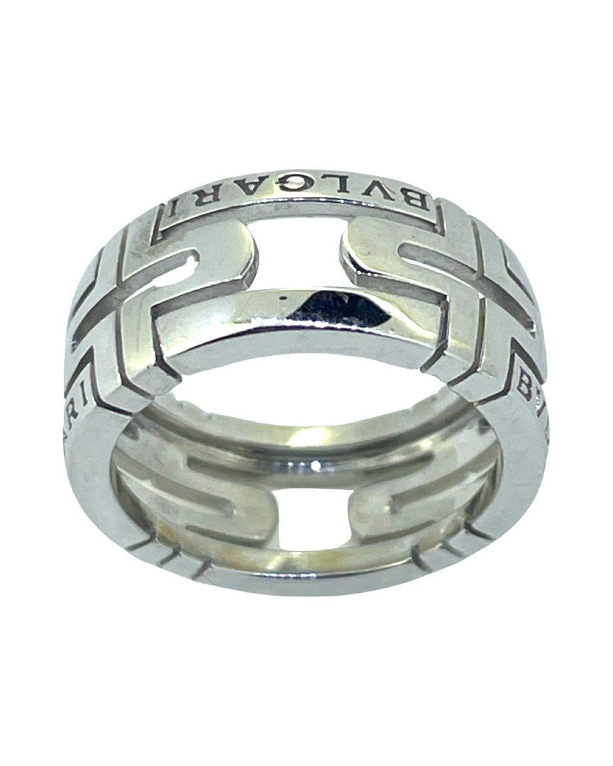 100 Authentic Bvlgari Ring 18 kt White Gold Size 47 Bulgari