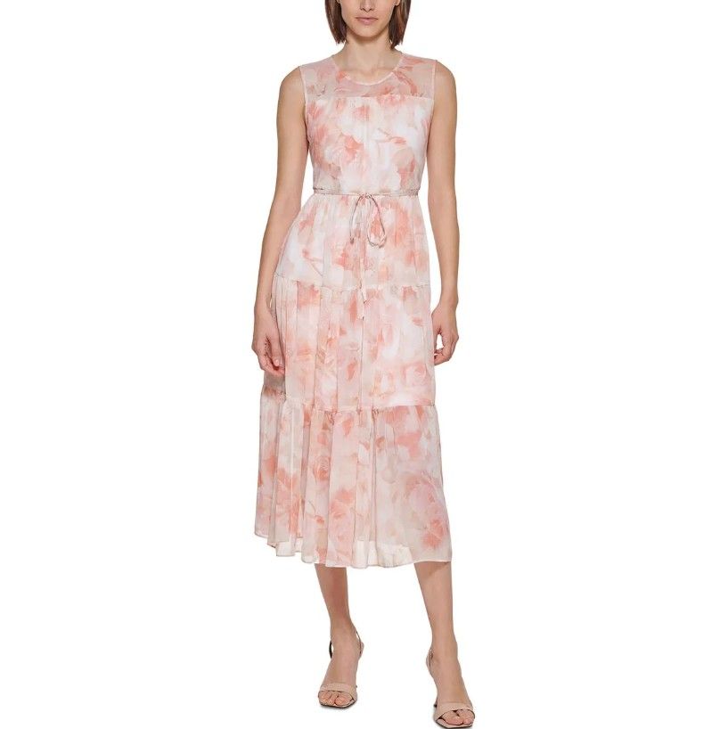 Calvin Klein Spring Watercolour Floral Dress Women s Fashion Dresses Sets Dresses on Carousell