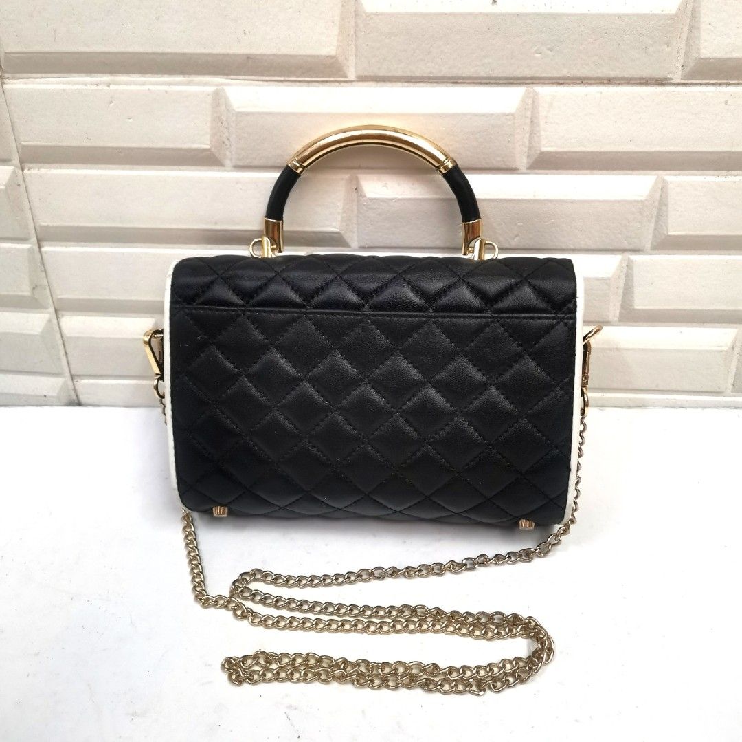 CHANEL Carry Chic Flap Bag Quilted LambskinTop Handle