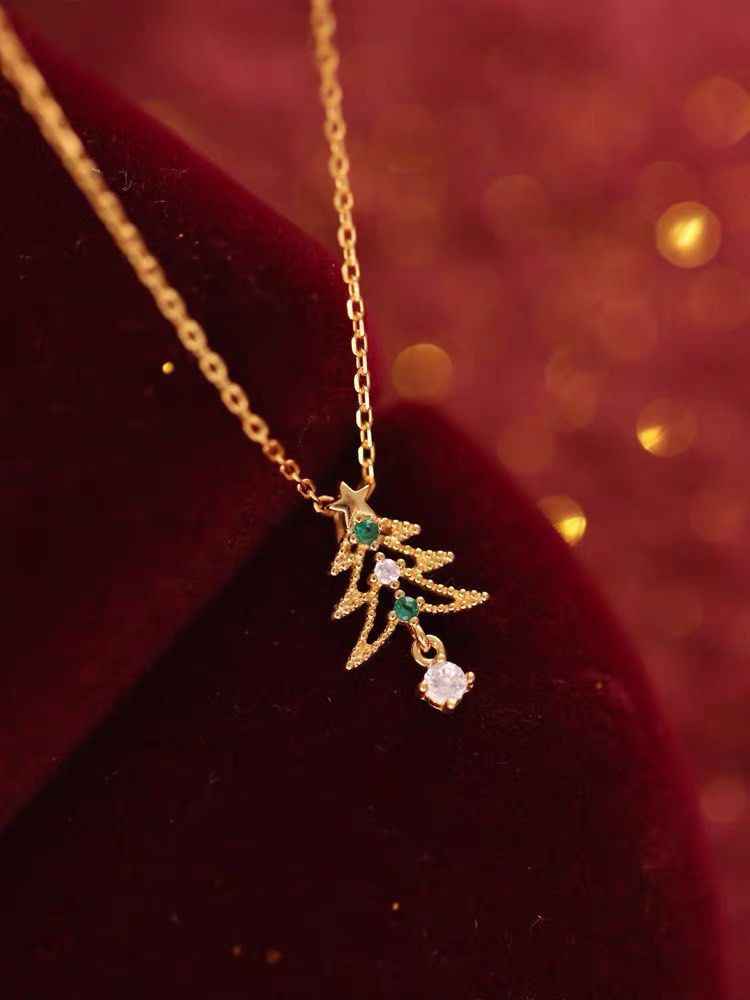 Instock Christmas Tree Gold Necklace Women s Fashion Jewelry