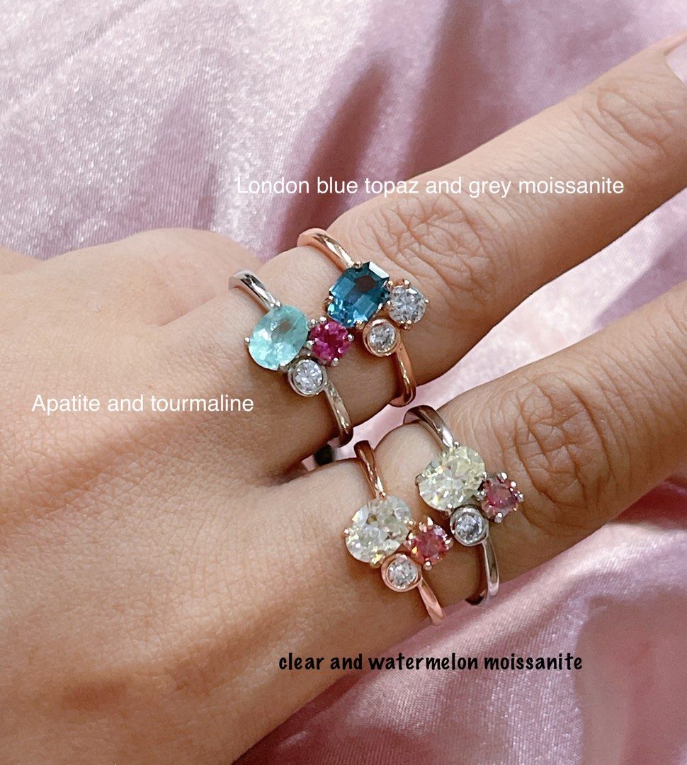 Clearance gemstones cluster rings