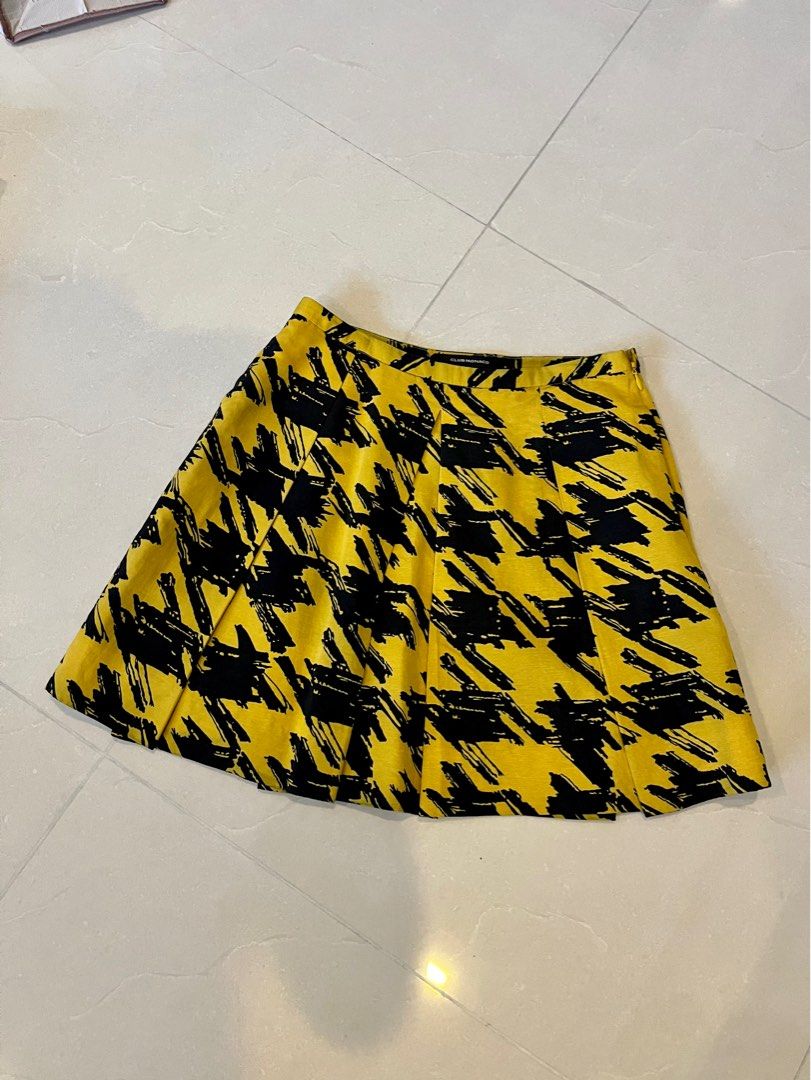 Mustard sales houndstooth skirt