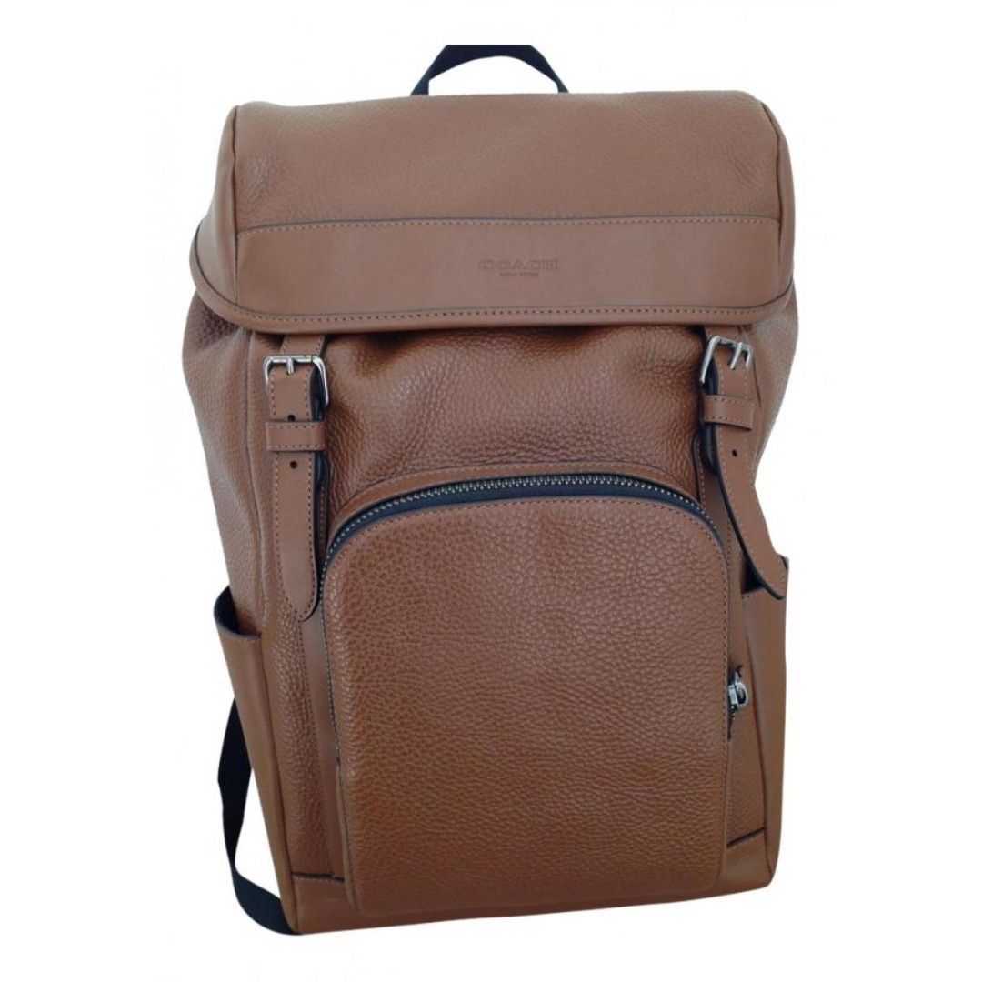 coach henry backpack f72311 IN PEBBLE LEATHER Black Drawstring Closure With Additional Fold Over That Snaps For Added Securitymeasures Approximately 18 X 15 X 5 CoachHENRY BACKPACK LATHER BLACK