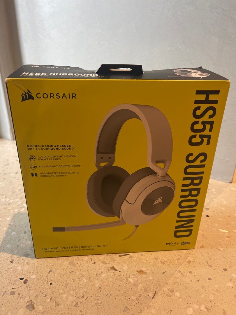 Corsair HS55 Wireless Gaming Headset - White 