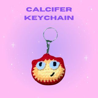 Crochet Calcifer Keychain