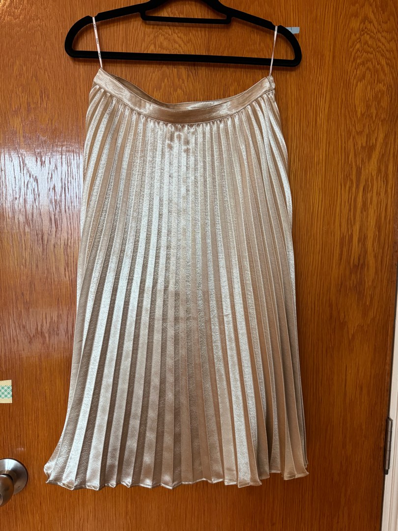 Dkny silver pleated skirt clearance