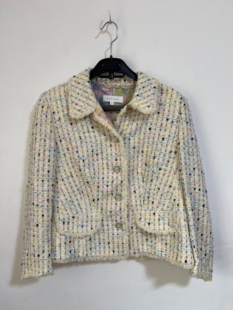 escada tweed autentic, Women's Fashion, Tops, Others Tops on Carousell