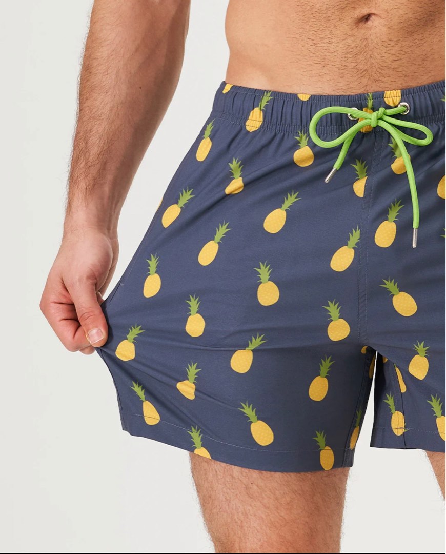 EUBI Signature Swim Shorts Pineapple Men s Fashion Bottoms