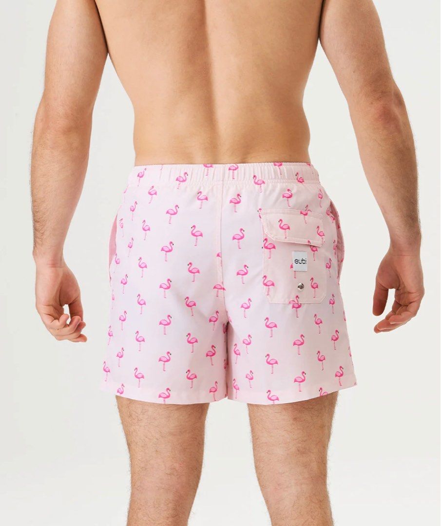 EUBI Signature Swim Shorts Flamingo Men s Fashion Bottoms