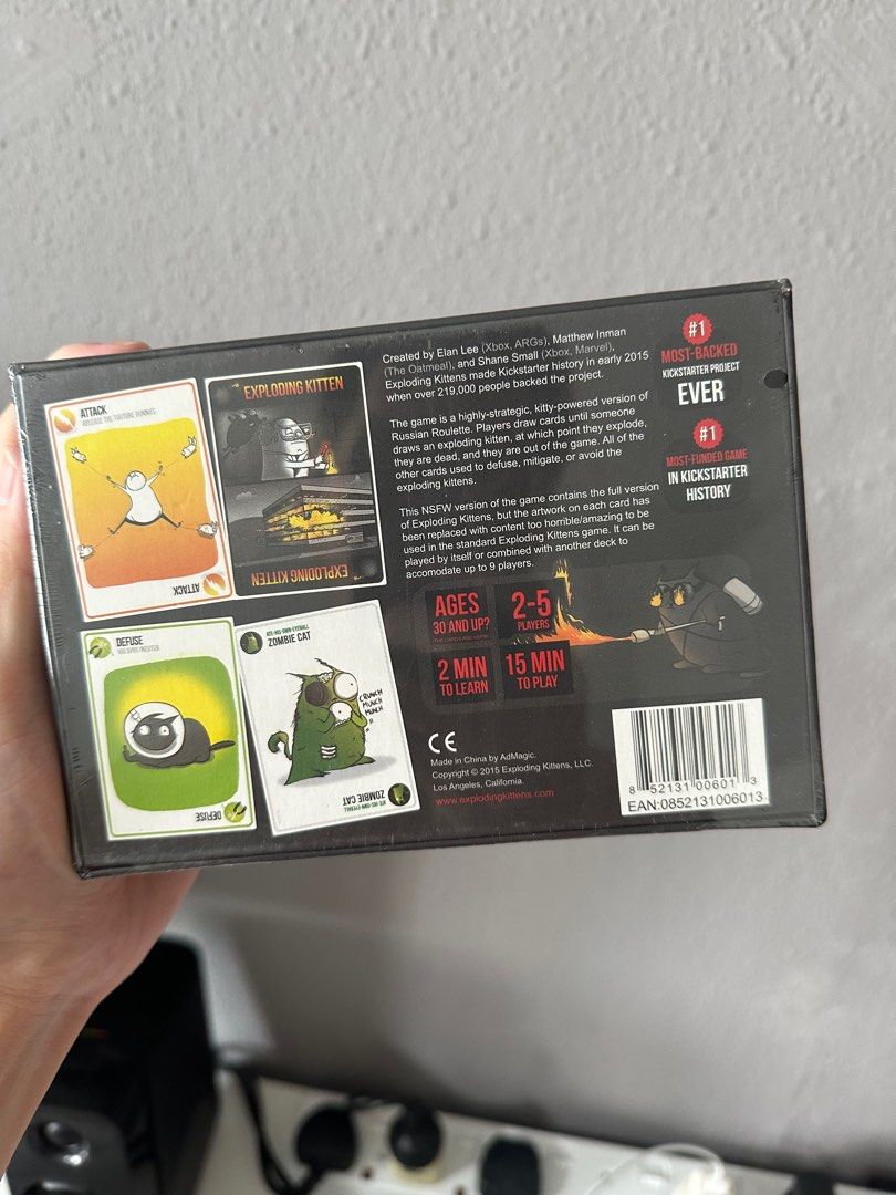 Exploding Kittens (Category: Board Games & Puzzles) located in Singapore. Submitted by indecisiveccck (Listing ID 1273594885, Image 2). Description: BNIB, selling as I want to clear my things. PS: Interested parties may feel free to PM me! (:.