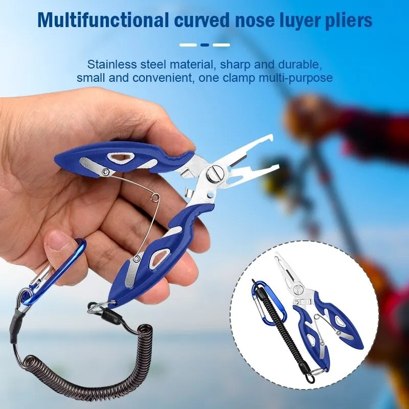 Medium Multi Function Stainless Steel Fishing Pliers With Curved