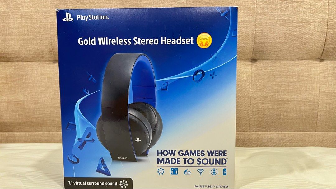 Gold Wireless Stereo Headset for PS4 Audio Headphones Headsets