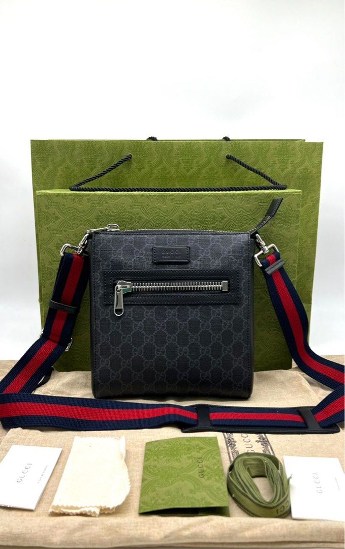 GUCCI Black Mini Supreme Small Messenger Bag Luxury Bags