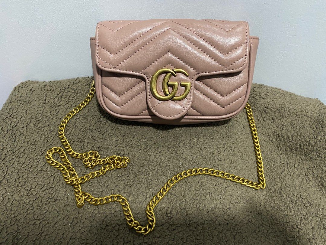 Gucci marmont super mini in dusty pink