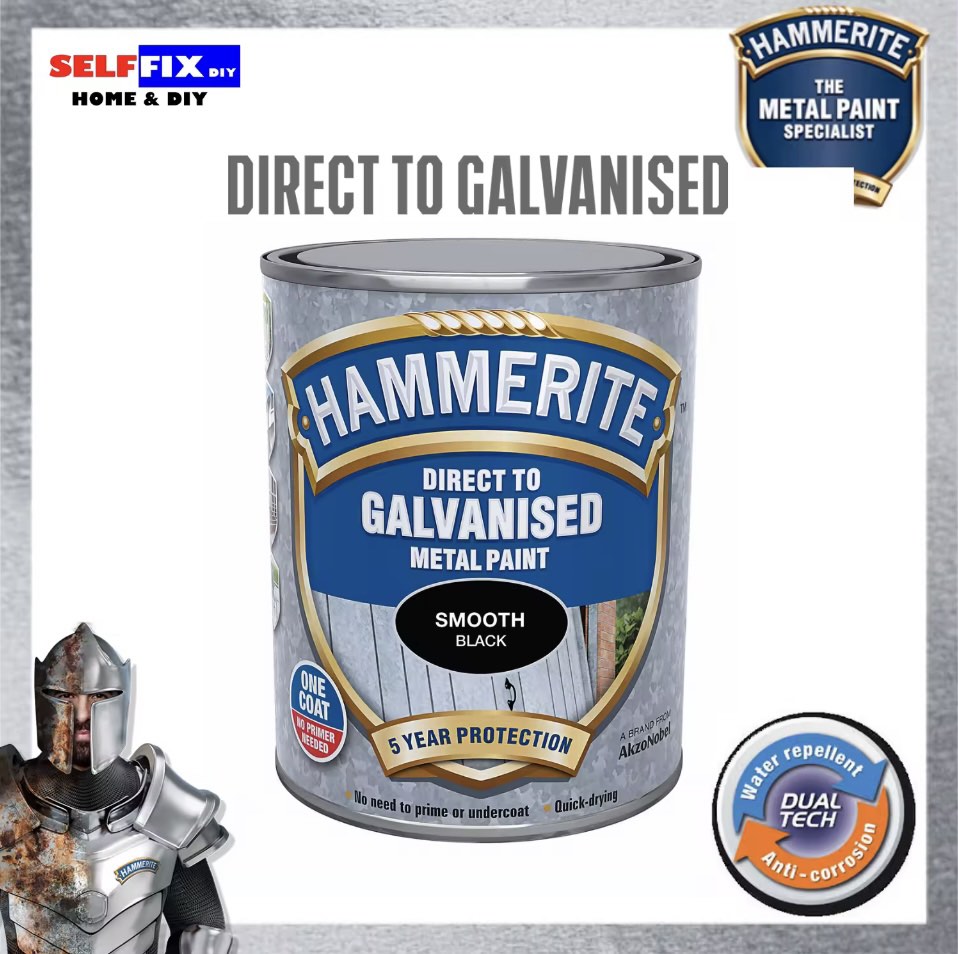 Hammerite Galvanised Metal Paint (black), Furniture & Home Living, Home