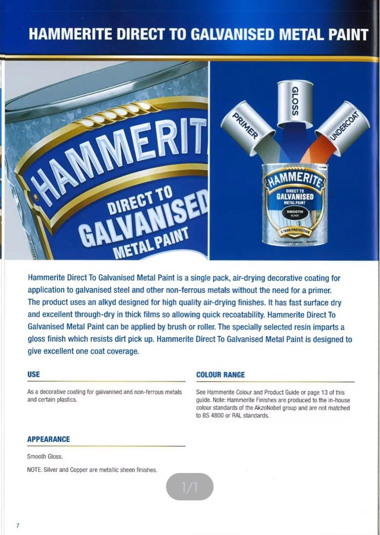 Direct to Galvanised Metal Paint– Hammerite