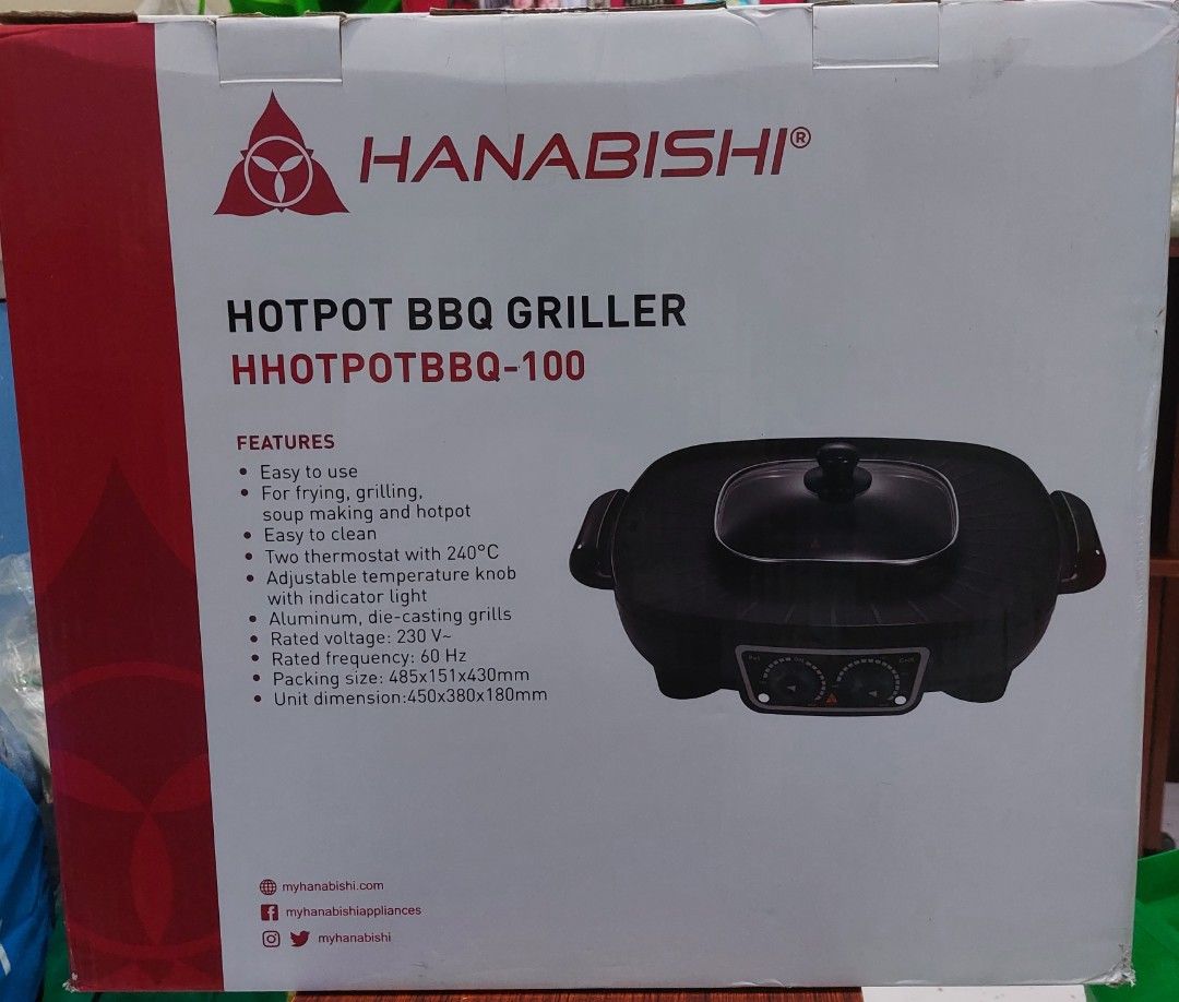 Hanabishi Hotpot BBQ Griller, TV & Home Appliances, Kitchen Appliances, BBQ, Grills & Hotpots on
