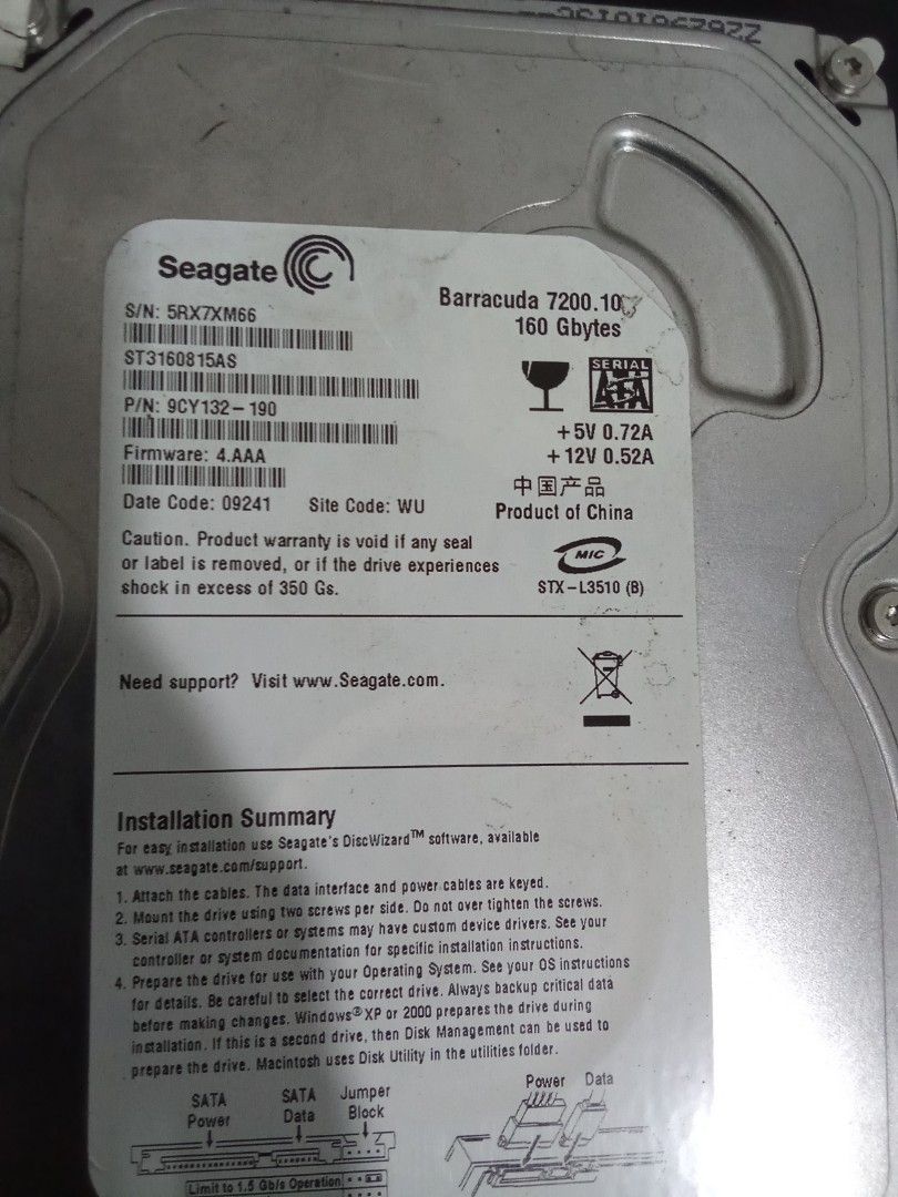 Harddisk Barracuda, Computers & Tech, Parts & Accessories, Hard Disks ...