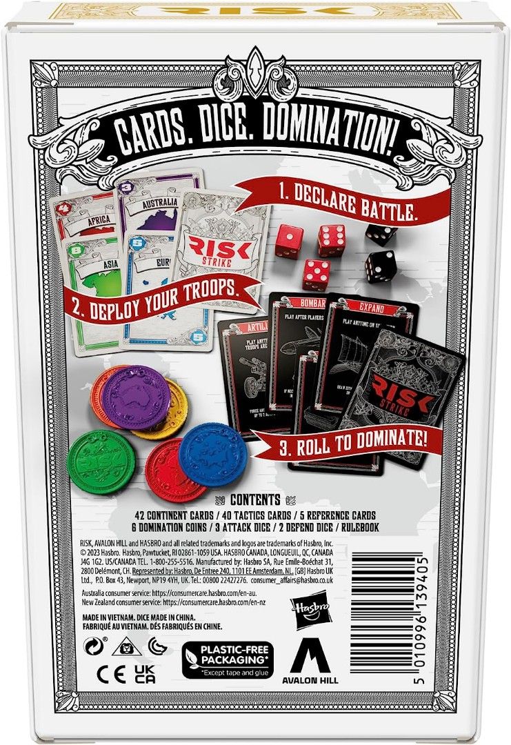 Hasbro Gaming Risk Strike Cards and Dice Game for Adults, Teens, and ...