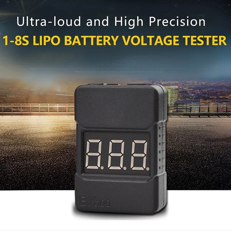 HOTRC BX100 1 8S Battery Tester Low Voltage Buzzer Alarm Monitor Checker For Lipo Li ion LiMn Li Fe RC FPV Drone