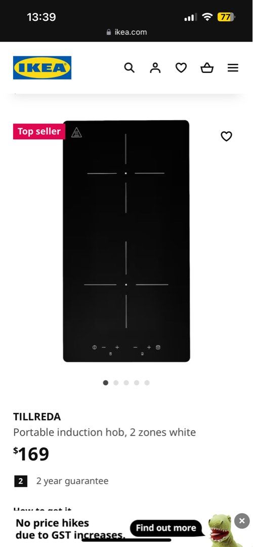 Ikea portable induction hob, Furniture & Home Living, Kitchenware
