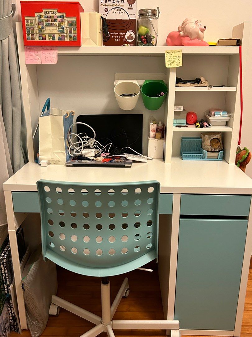 IKEA Study Desk & Chair, Furniture & Home Living, Furniture, Tables