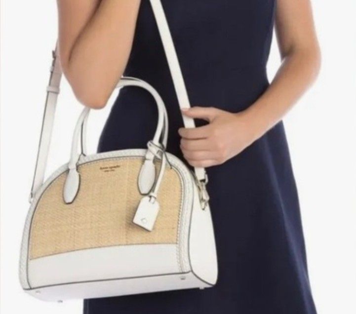 Kate spade reiley clearance straw large dome satchel