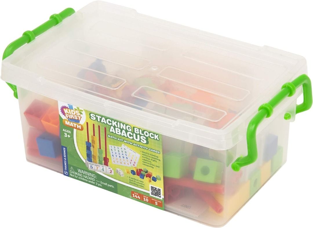 Kids First Math: Stacking Block Abacus Math Kit w/Activity Cards ...