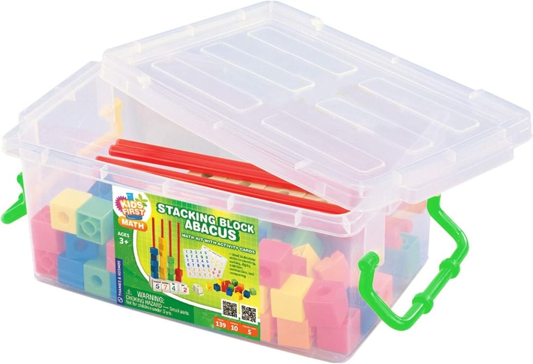 Kids First Math: Stacking Block Abacus Math Kit w/Activity Cards ...