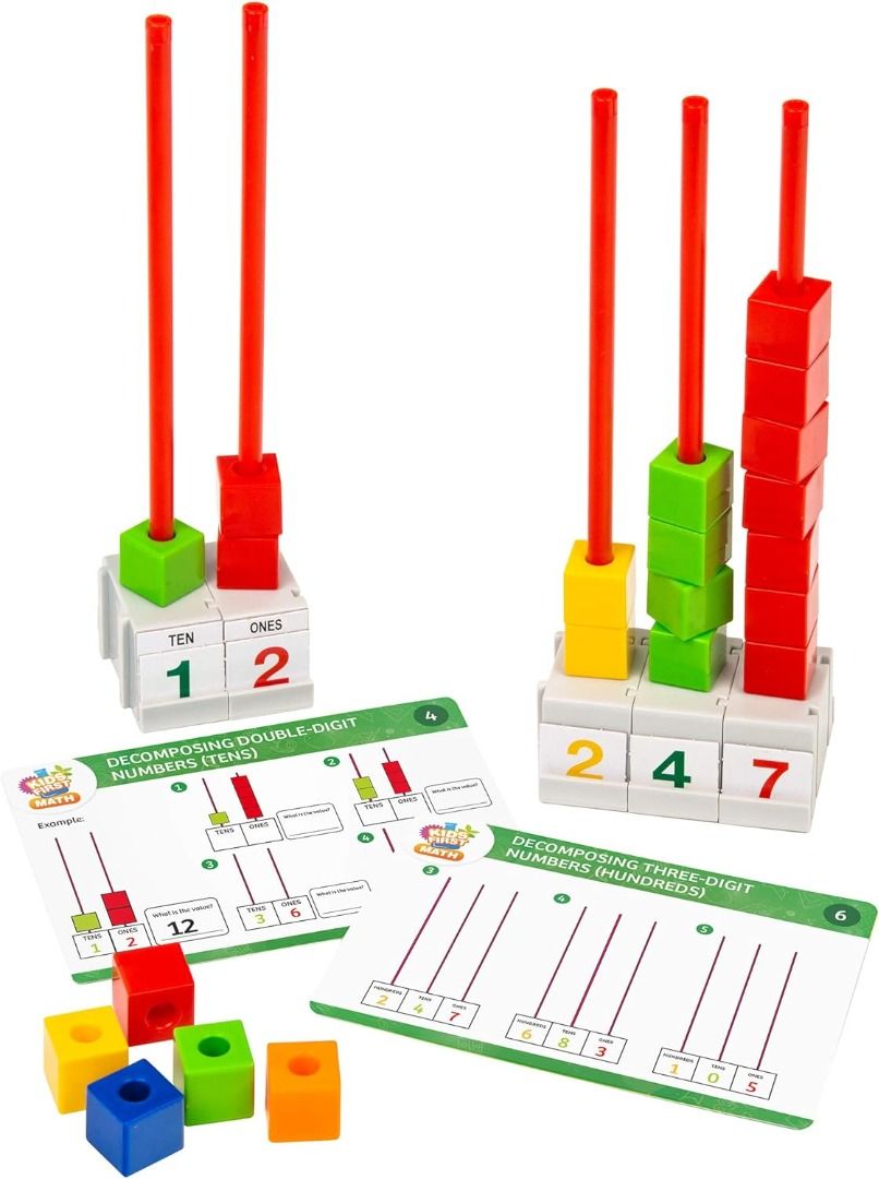 Kids First Math: Stacking Block Abacus Math Kit w/Activity Cards ...