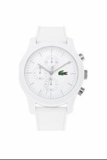Lacoste Unisex Mens Women’s 12.12 White Strap Chronograph Watch 2010823