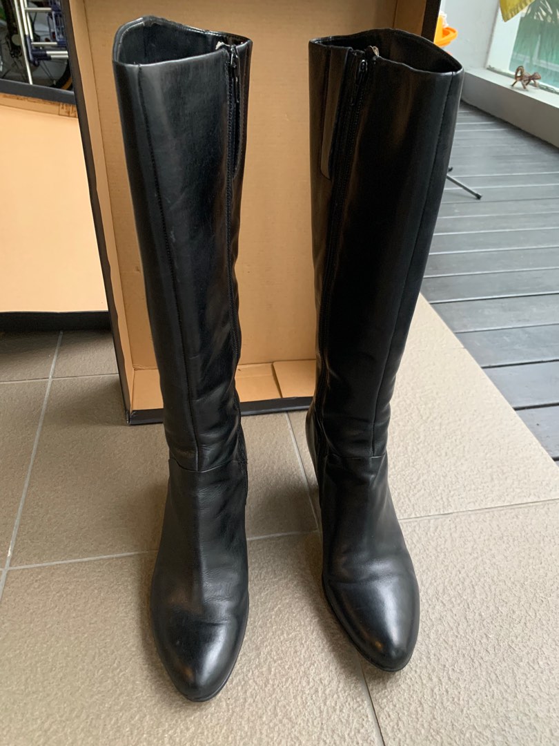 ecco leather boots womens