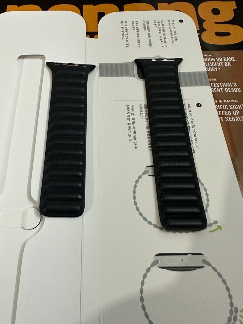 Like New Midnight Leather Link Apple Watch Strap For 41mm/40mm/38mm