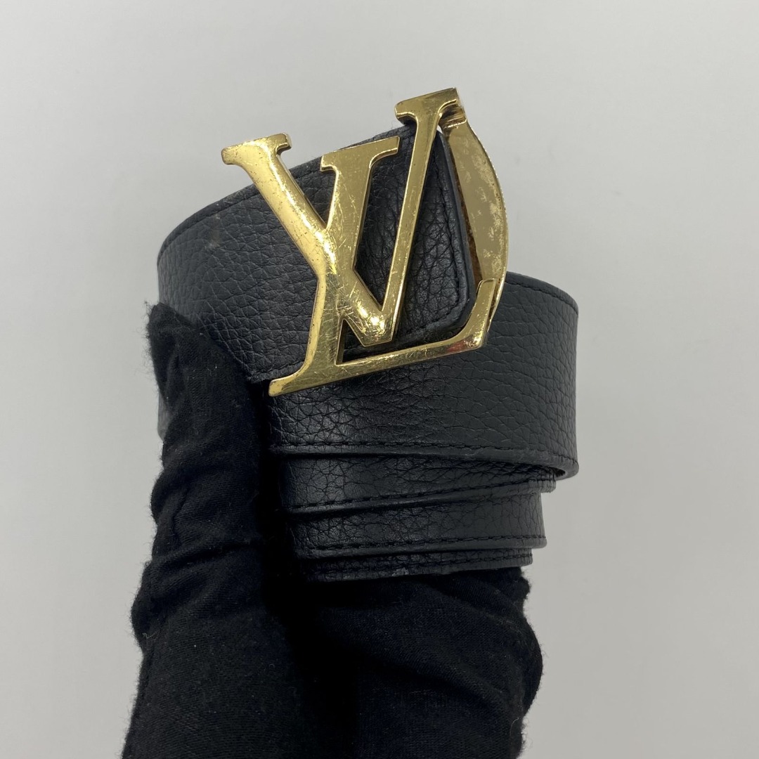 LOUIS VUITTON M9151 BLACK LEATHER TAURILLION LV INITIAL