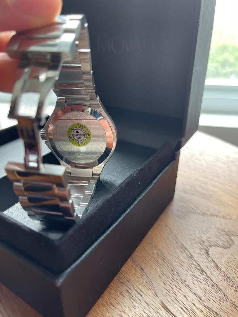 Movado black deals face