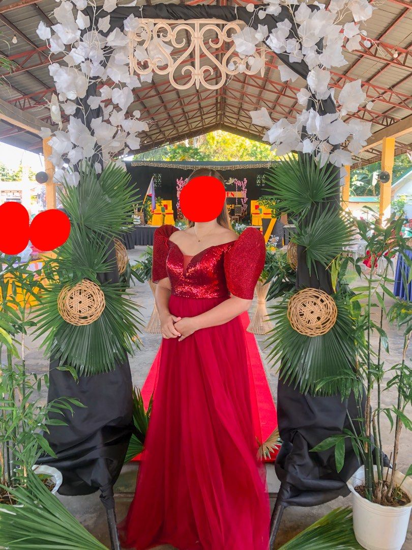 Modern Filipiniana with detachable sleeve Women s Fashion Dresses Sets Evening dresses gowns on Carousell