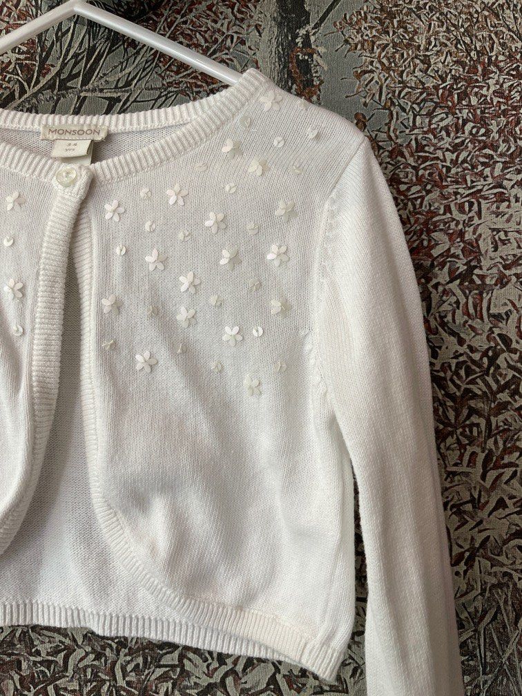 White discount embellished cardigan