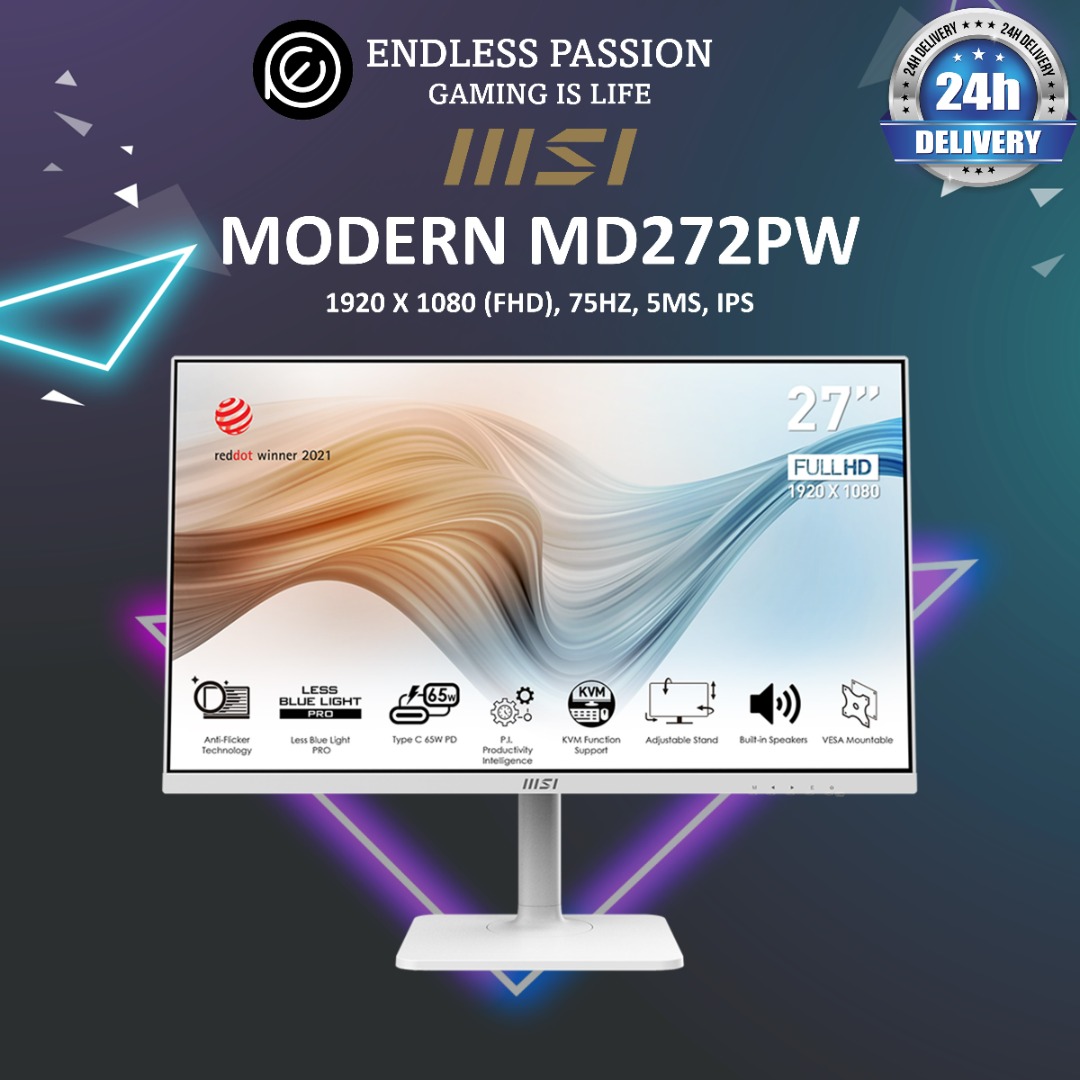 MSI Modern MD272PW 27 Inch FHD Office Monitor, Computers & Tech, Parts