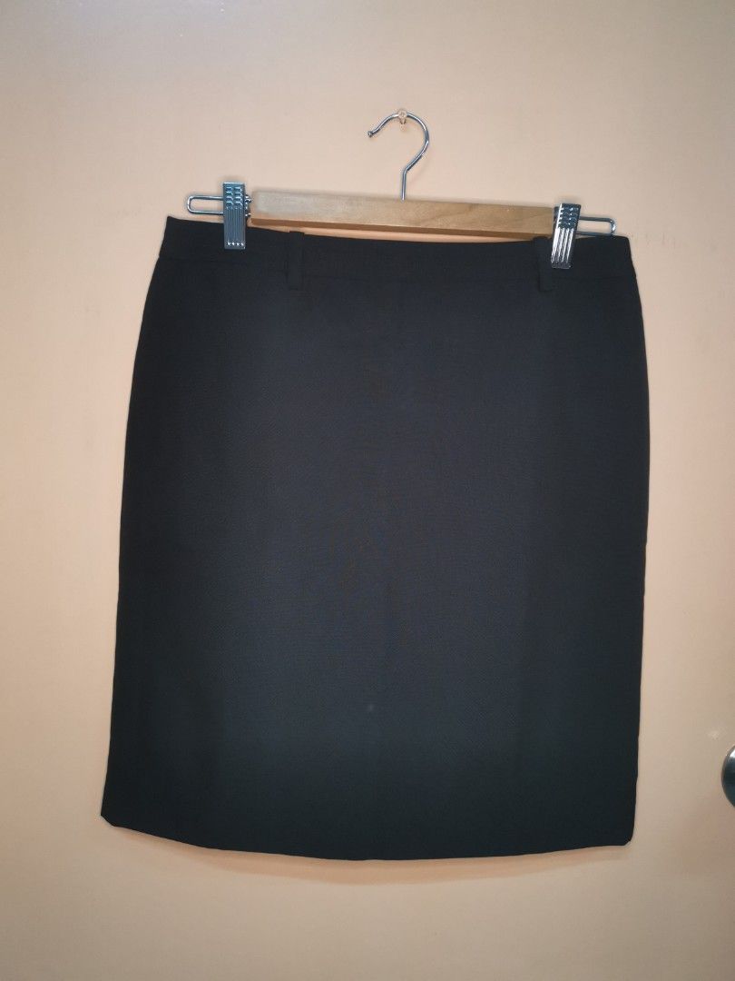 Womens Skirt-VINCE CAMUTO-black cotton stretch lined w/side zipper pencil-6  | eBay
