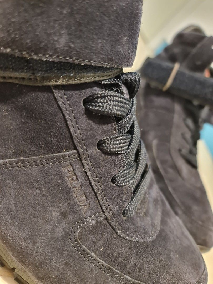 Hi top prada sneakers cheap