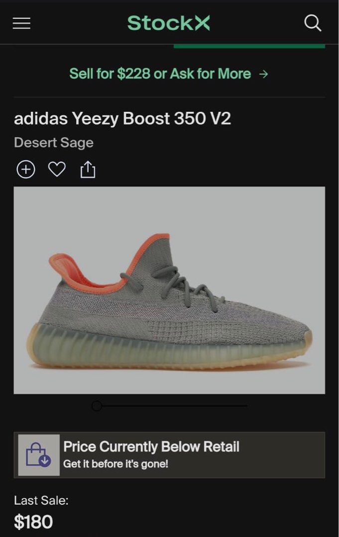 preloved Adidas Yeezy kids boost 350 v2