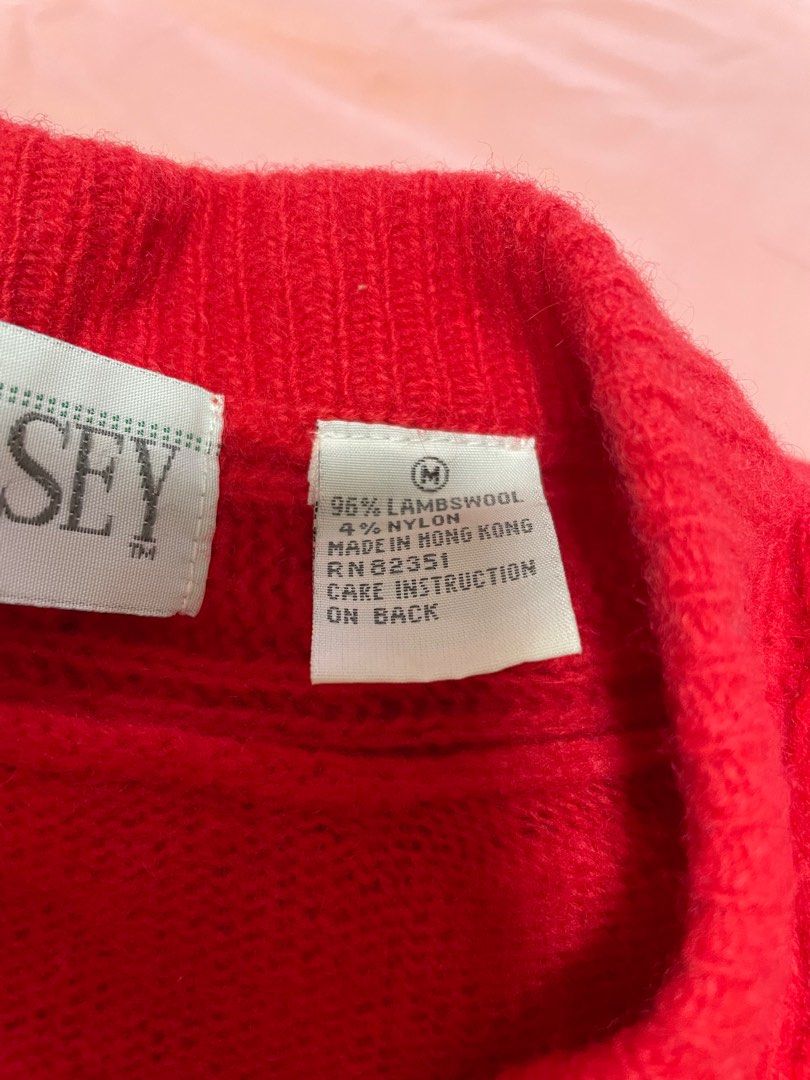 Red top brand cardigan