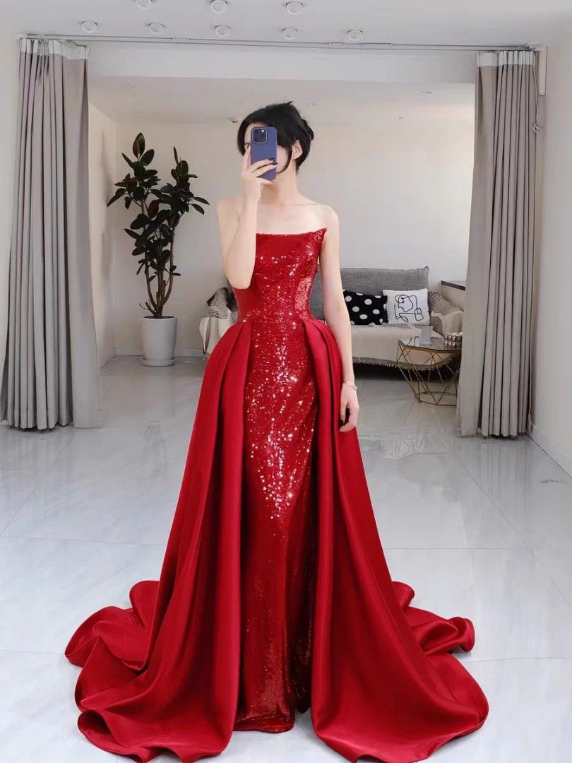 Red Evening Gown, Women's Fashion, Dresses & Sets, Evening Dresses
