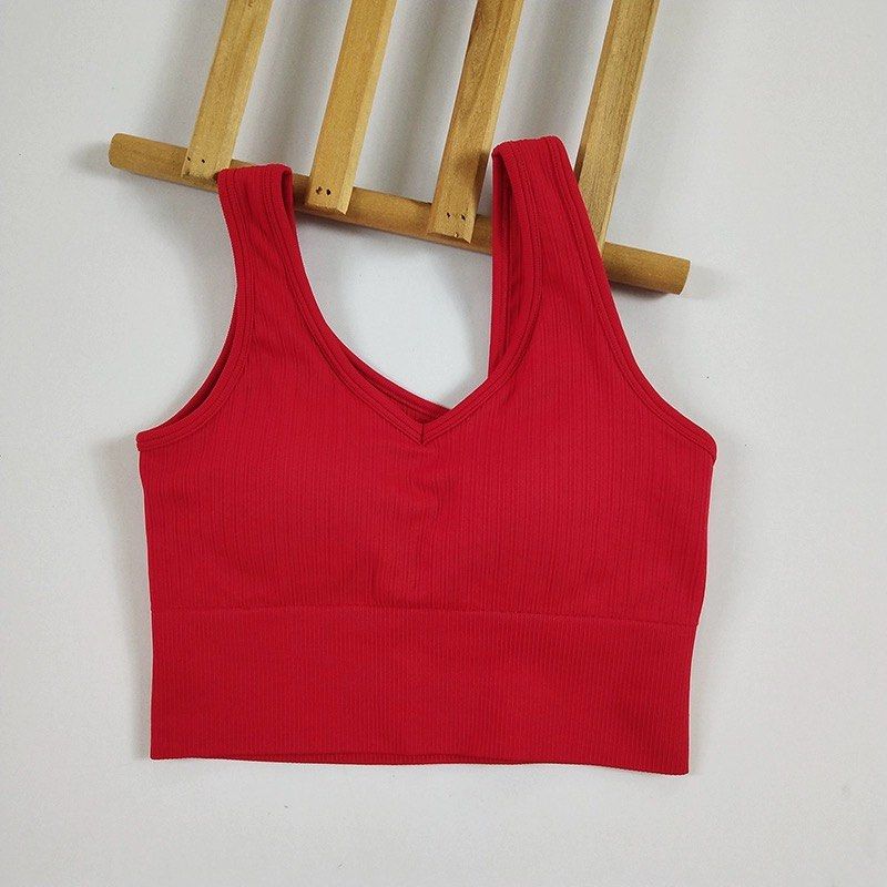 Red sports crop top sale